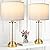 Gold Bedroom Lamps Set of 2 - Touch Bedside Lamp for Night Stands with USB C+A, 3 Way Dimmable Nightstand Table Lamps for Living Room, Modern Glass Lamp for Bed Side Guest Room