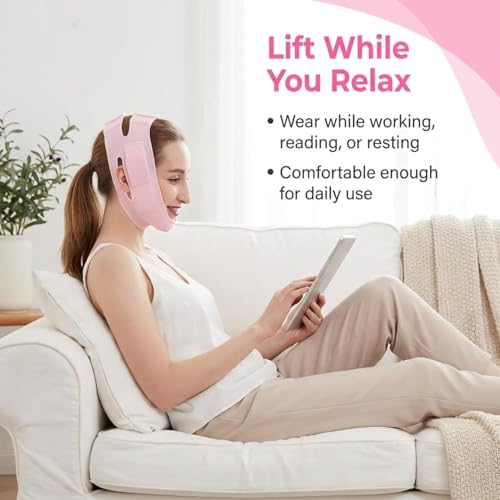 Image of V-Line Face Slimming Band for Women & Men | Face Lifting Strap | Chin Lift Belt | Jawline Support Wrap | Reusable Elastic Face Sculpting Mask | Comfortable Beauty Band for Home & Sleep Use
