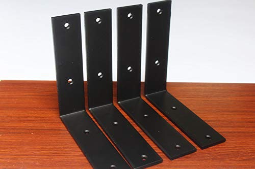 8 Pcs L 6" X H 6" X W 1.5", 5Mm Thick Heavy Duty Metal Wall Brackets Steel L Bracket For Hanging Diy Storage Or Decorative Shelving - Hang A Bookshelf Or Industrial Shelves - Shelf Supports #TOP5