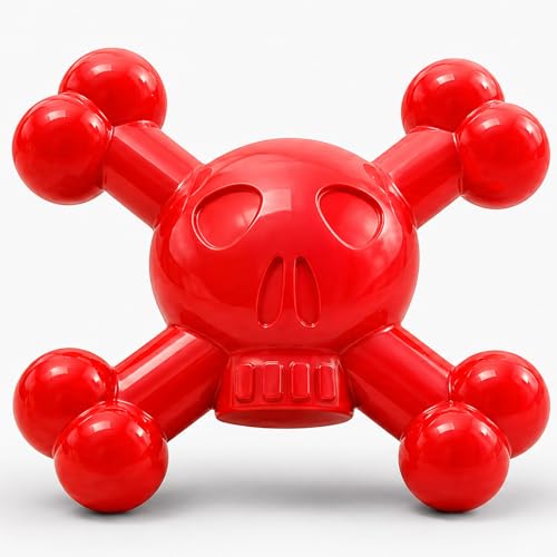 BLESQU Dog Chew Toys for Aggressive Chewers Durable Nylon Tough Chew Toy for Small & Medium Dogs Bacon Flavor Skull Dog Toy to Keep Dogs Busy Indoors Helps Reduce Boredom