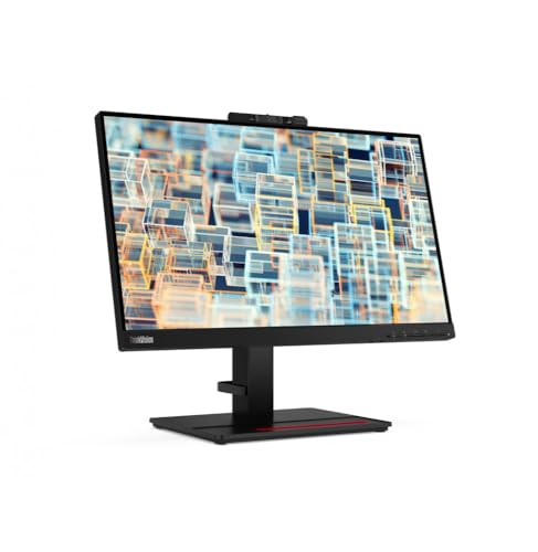 Lenovo ThinkVision T22v-20 21.5' FHD IPS Monitor HDMI 1.4 + DP 1.2 + VGA 3 lados sin bordes Regulable en altura Rotacion vertical en la peana con altavoces y cámara rotativa - Negro