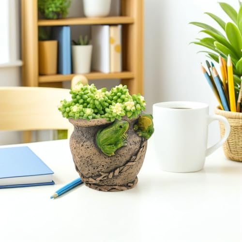 Décoration originale de jardin pot grenouille pour offrir