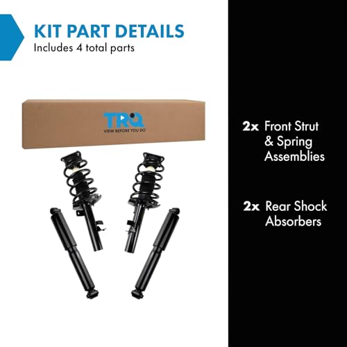 Image of TRQ Front and Rear Complete Strut Assembly & Shock Absorber Kit Complete Strut & Coil Spring Assembly Compatible with 2014-2018 Ford Transit Connect
