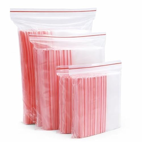 Image of Zip Lock Clear Plastic Storage Bags| Resealable Clear Plastic Bags| Durable and Leak-Proof |Square Pouches with Press Seal Apply To Kitchen Storage and Jewellery Packaging-4 * 5-50Pack