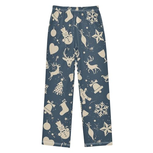 Boys' Pants Christmas Animal Deer Gifts Long Bottoms Jogger Pants Elastic Waist Trousers with Pockets S-XL