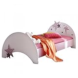 inklusive Matratze Jugendbett Sternchen inkl Matratze 90 * 200 lila weiß Kinderbett Jugendliege Bettliege Bett Holz Bettgestell Mädchen Jugendzimmer Kinderzimmer