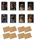 Lot de 8 cartes de vœux amusantes et réalistes avec 8 enveloppes 105 x 148,5 mm (chat birman, prisonnier, chat birman)