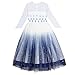 Produktbild O.AMBW Mädchen Prinzessin ELSA Kostüm Mädchen Eiskönigin Kostüm 2 ELSA Kleid Cosplay Party Kleid Weihnachten Verkleidung Set Halloween Fest Karneval Fasching Partei