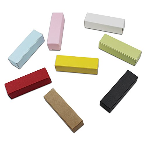 50 Pack Mini 0.78X0.78X3.34 Inch Rectangle Black Boxes Kraft Paper Diy Lipstick Beauty Accessories Essence Oil Lipstick Bottle Packaging Gift Makeup Organzier Tube Storage #TOP5