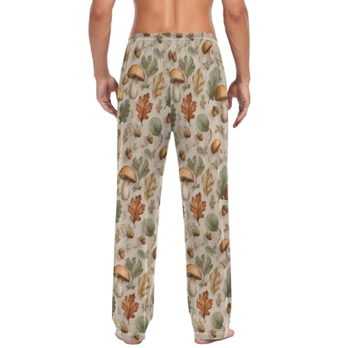 Mushroom Pinecone Men’s Pajama Bottoms Comfortable Relax Fit Lounge Pants2