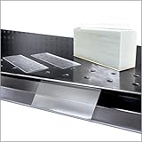 500 Pack Price Channel Chips, Data Label Holder for Barcode, Price Tags, UPC Sticker Application, Clear Plastic Tags, 2' L x 1.25' H, 10 Mil Thick, Snap in Gondola Shelf Edge, Reusable, by Clip Strip