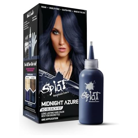 Splat Midnight Azure Semi-Permanent Blue Hair Color Kit No Bleach, Vegan, Cruelty Free Cover