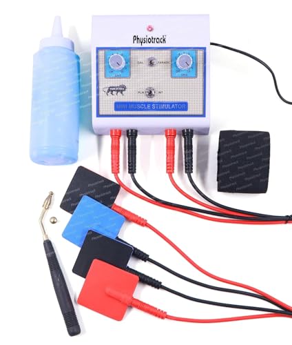 Image of PHYSIOTRACK Advanced Muscle Stimulator Mini Therapy Unit, 2 Channel | Portable MS Machine, Physiotherapy & Pain Relief, Muscle Rehabilitation, Includes 4 Pads, 1 Year Warranty, Clinical Grade
