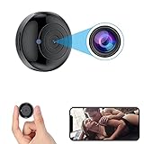 FECOMI Mini Spy Cameras with Audio and Video, Hidden Cam Live Feed WiFi, 1080P Small Portable Wireless Nanny Cam w/Auto Night Vision/Motion Activated Alarm , Surveillance Camera for Indoor Security