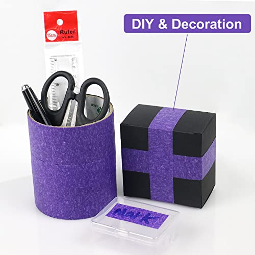 Bomei Pack 3 Pack Purple Painters Tape 0.94-Inches X 60 Yards, 14 Day Easy Removal Decorative Marking Masking Tape For Painting, Labeling, Diy Crafting, Decoration And School Projects #TOP6
