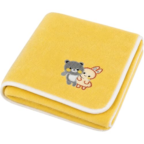 Image of MOM CARE Baby Kids Bath Towel 70x140 cm, Soft Microfiber, Quick Dry Yellow