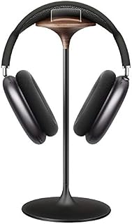 Headphone Stand, Walnut Wood & Aluminium Headset Stand, Nature Walnut Gaming Holder for AirPods Max, Beats, Bose, Sennheiser, Sony, Audio-Technica and More (Black)