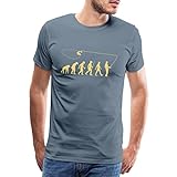 Spreadshirt Angeln Evolution Angler Mit Angelrute Und Fang Männer Premium T-Shirt, L, Blaugrau