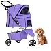 BestPet Pet Stroller Cat Dog Cage 3 Wheels Stroller Travel Folding Carrier