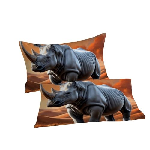 Microfibre housse de couette rhinocéros 3D finition premium 240cm - 7