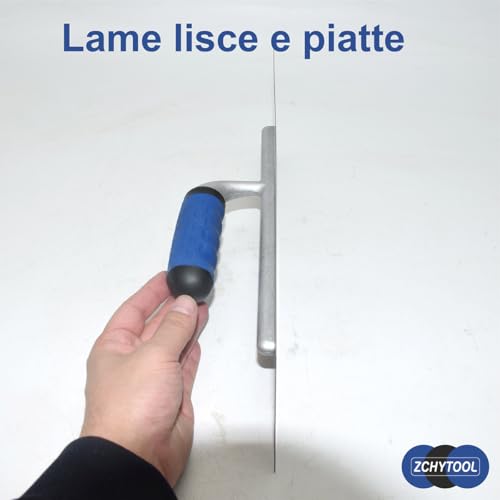 ZCHYTOOL Glättekelle Rostfrei 38 x 13 cm Premium Trockenbau Werkzeug Profi Groß Glättekellen Für Zementmörtel und Putz Traufel mit Edelstahlblatt