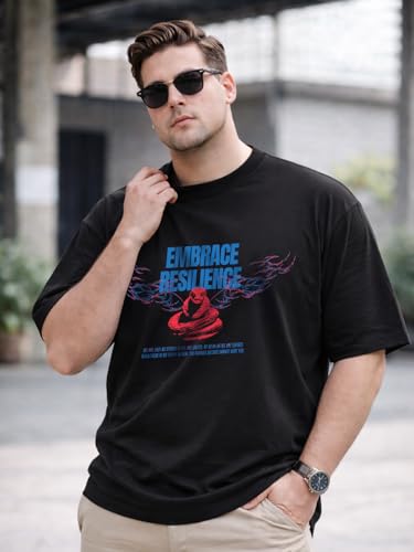 Image of Veirdo Men's Cotton Half Sleeve Plus Size Printed T-Shirts with NY & USA Designs, Stylish Comfortable & Durable Tees, Available in 2XL to 5XL Sizes