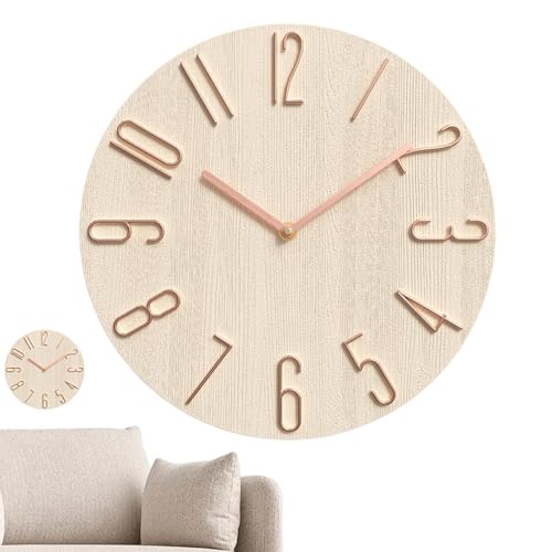 Reloj de pared silencioso - Mecanismo ultraindie, diseño analógico moderno | HABITACIÓN DE DECORACIÓN HOME NO TICKING FÁCIL, elegante reloj simple para la oficina de la cocina y la chimenea