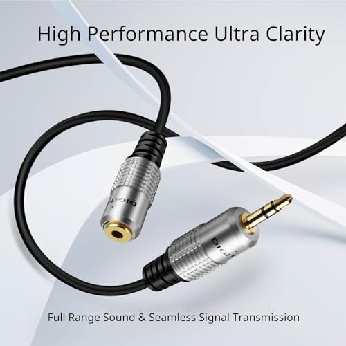 TNP AUX Headphone 3.5mm Extension Cable (15 Feet) - Male to Female Extender Audio Auxiliary Jack Adapter Wire Cord Plug Connector for iPhone iPod iPad, Smartphone Tablet, Home Car Speaker System