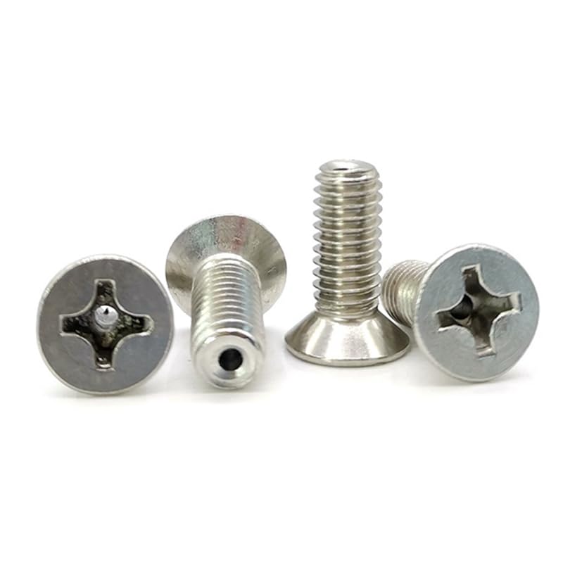 2pcs M2 Phillips countersunk head stomata hole vacuum screws Cross flat headle hollow exhaust bolts Stainless steel thread nails - (Size: M2, Length: 4mm)