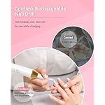Nail Drill,Cordless Electric Files for Gel Nails E-File Manicure Kit Women Rechargeable Drill para Uñas Profesional Machine Grinder Acrylic White (M918) - Image 5