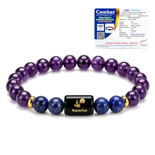 Image of Zodiac Bracelet for Men & Women | 12 Zodiac Signs & Rashi Collection | Natural Crystal Bracelets | Lab Tested Natural Stones | Premium Gift Box & Velvet Pouch
