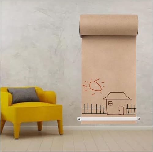 Distributeur de papier kraft mural et cutter avec rouleau pour peinture, graffiti et tableau noir