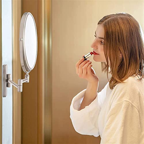 Miroir de maquillage mural doré 10x extensible de 8 pouces double face