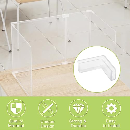 UFURMATE Glasverbinder, L-förmige Glasverbinder, transparent, 90-Grad-Glasklemmen, randloser Clip-Halter für Befestigung oder DIY-Fischtank, Glas-Acryl-Vitrine, 24 Stück
