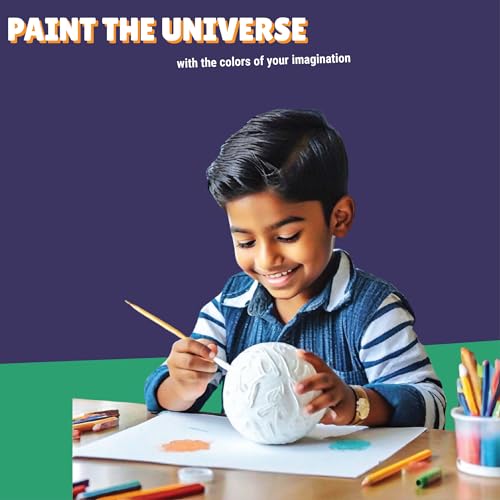 Kalakaram DIY Solar System Model Kit for Kids | Paint & Assemble Solar System Set | STEM Educational Toy for School Projects & Science Facts | DIY Space Craft & Learning Activity Kit for Kids Ages 5+