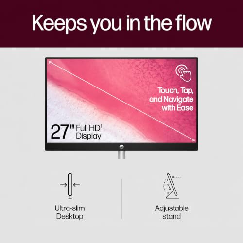 Image of Customizable HP 27 inch FHD Touchscreen All-in-One Business Desktop PC, AMD Ryzen 7 (Up to 4.5GHz), 16GB /32GB /64GB RAM, 512GB /1TB /2TB SSD, Wi-Fi 6, Webcam, USB-C, HDMI, Wireless KB&Mouse, Windows 11