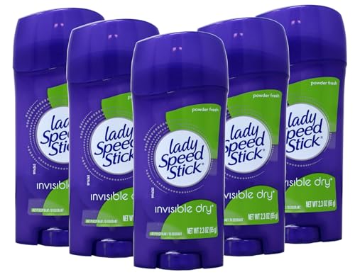Lady Speed Stick Antiperspirant Deodorant Invisible Dry Powder Fresh 2.30 oz (Pack of 5)