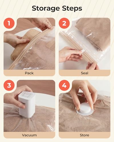 BAGSMART Travel Vacuum Bags with Rechargeable Electric Pump, 18PC Kit