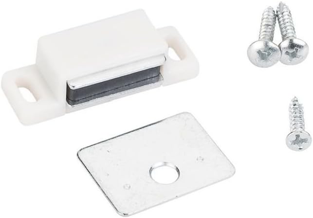 Shutter Hardware 50631-R Box of 10-15lb Single Magnetic Catch White/zinc Retail Pack.