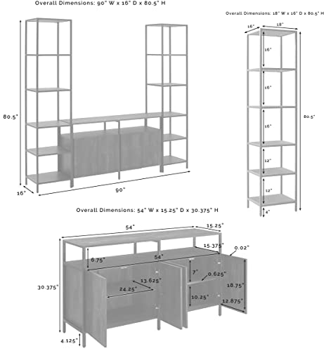 Crosley Furniture Liam 3-Piece Entertainment Set #TOP21