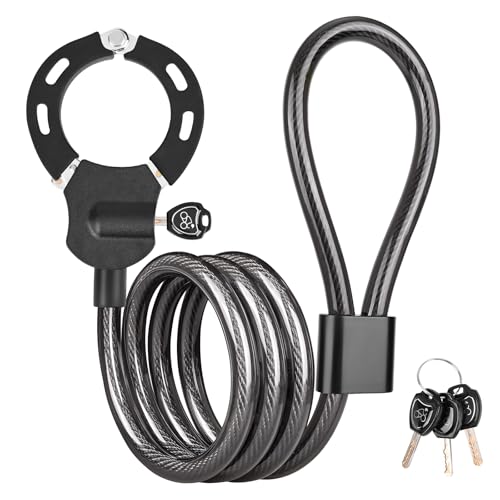 E Scooter Schloss mit Schlüssel, 120CM Anti-Diebstahl Schloss für E...
