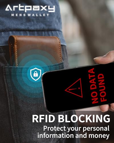 Mens Wallet Bifold Genuine Leather RFID Blocking Wallet for Men with 2 ID Windows 11 Card Holders 2 cash pockets 1 Gift Box4