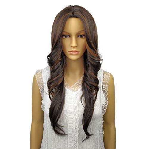 TanRain Wigs long wavy curls full bangs synthetic wigs naturally realistic heat resistant man-made fiber party costume party size a variety of colors optional wig for black women (FS4/30)