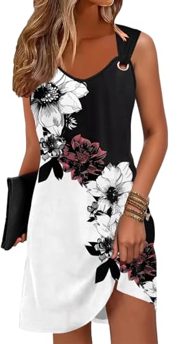 Image of ETCYY Summer Dresses for Women 2026 Vacation Beach Cover Ups Swimsuit Sleeveless Sundresses Casual Loose Tank Sun Dresses