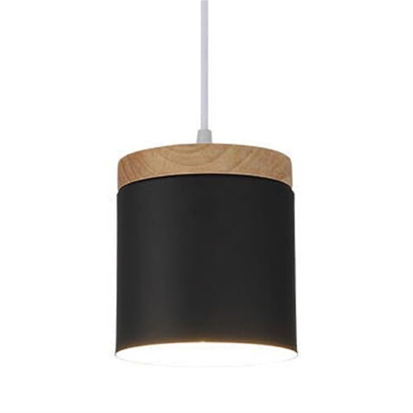 HYJAUSXB Modern Industrial Minimalist Cylindrical Chandelier,Creative Metal Glass Pendant Light,E27 Base Single-Head Hanging Light,Indoor Adjustable Height for Kitchen Island Dining Room Bedroom