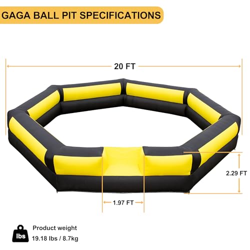 Blatesic Gaga Ball Pit Inflatable 20FT with Powerful Built-in Blower,Portable Gaga Pit for Indoor Outdoor Family Activities