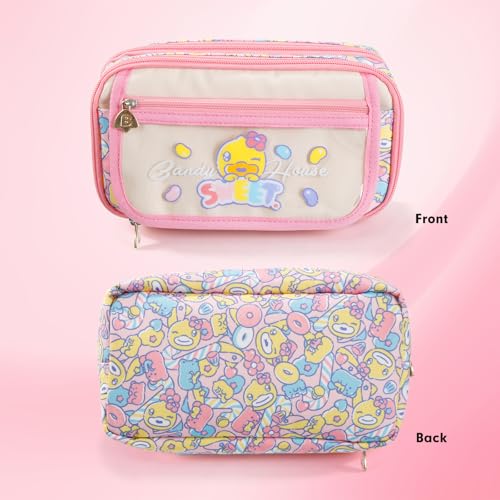 Image of Comix Large Capacity Pencil Case Pouch, 5 Compartments Pencil Pouch, Pink