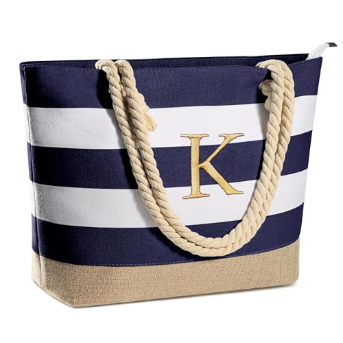 YOOLIFE Beach Bags for Women - Monogram Beach Tote Swim Pool...