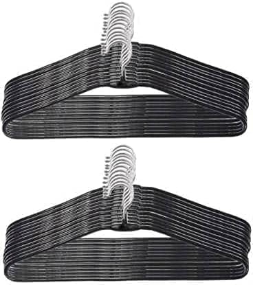 Heavy-Duty Stainless Steel Cloth Hangers | Black Plastic Coated Non-Slip Hangers | Strong & Durable Metal Hanger for Clothes, Sarees, Jackets & Wardrobe Organization (PECK OF-10)-image-49
