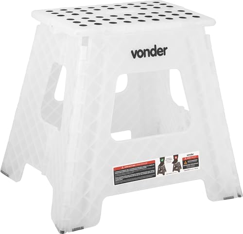 Vonder, Banqueta Plástica Dobrável, Transparente, Altura 360 Mm